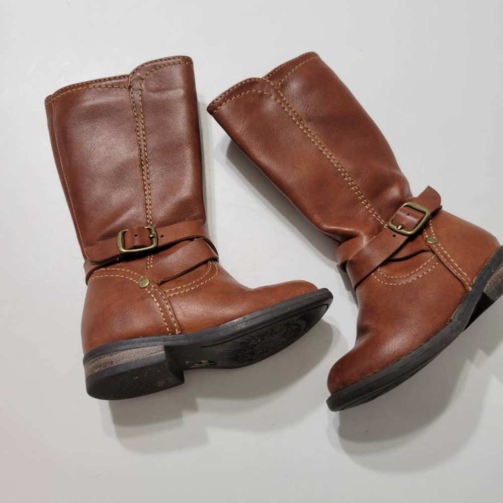 Cupcake Couture Baby Girls Lil Ridder Riding‎ Boots Brown Zip Buckle Round Toe 5